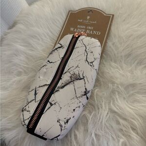 White Marble Pattern Waist Band Fanny Back